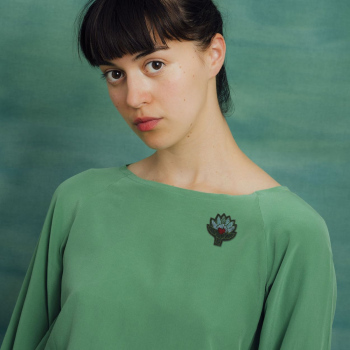 Broche brodée Artichaud Macon&Lesquoy