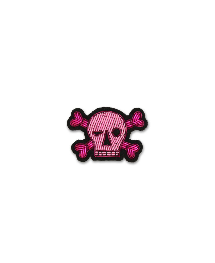 Broche brodée Corsaire rose Macon&Lesquoy