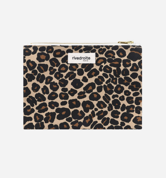 Pochette Rive Droite Capucine léopard beige