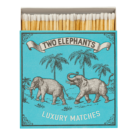 Boîte carrée d'allumettes Eléphants
