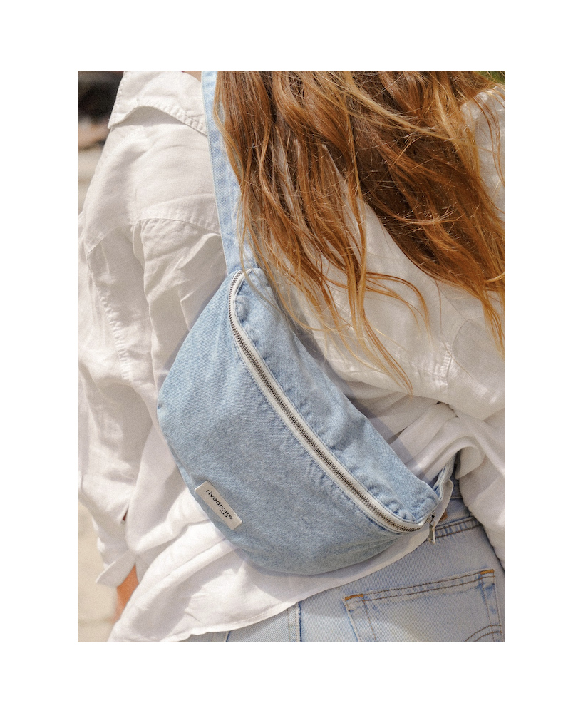 Sac banane Rive Droite Custine denim clair délavé