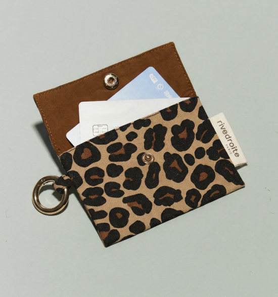 Porte-monnaie Rive Droite Auber léopard beige