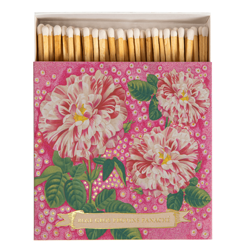 Boîte carrée d'allumettes Pivoines roses