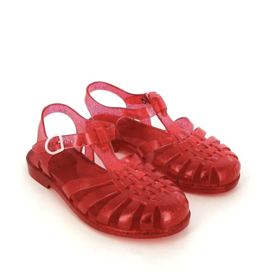Sandales Méduse Sun rouge pailleté