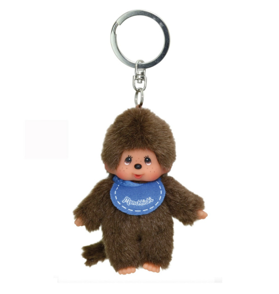 Porte-clés Monchhichi garçon bavoir bleu