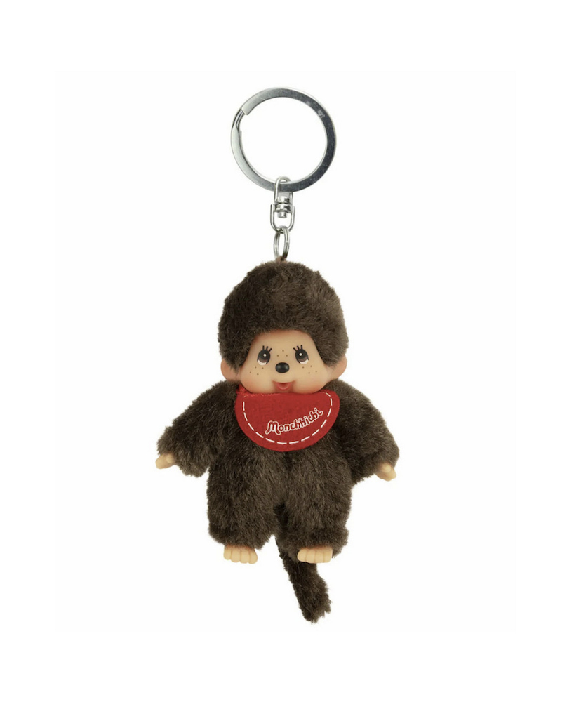 Porte-clés Monchhichi garçon bavoir rouge