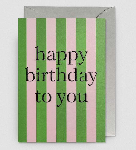 Carte Happy birthday to you lignes vertes