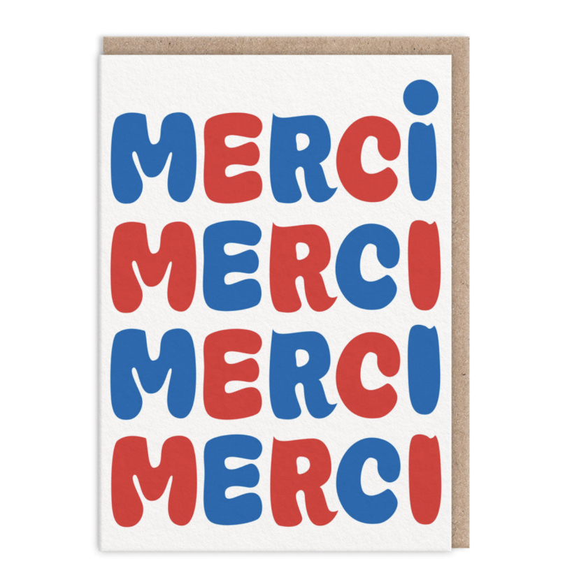 Carte Merci bleu/rouge