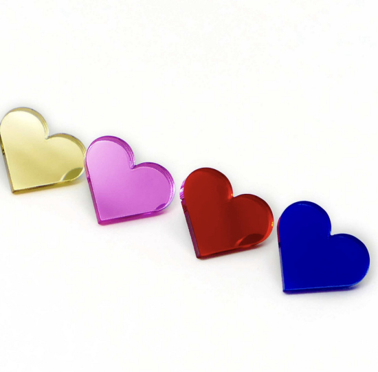Pins coeur miroir bleu