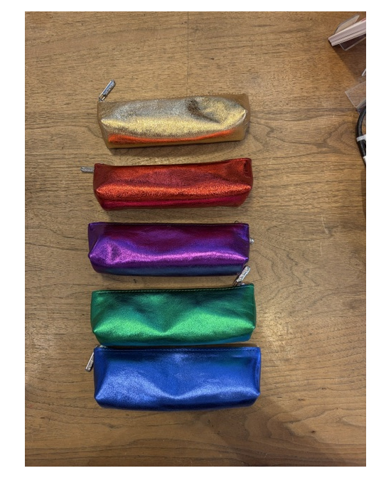 Plumier cuir métal