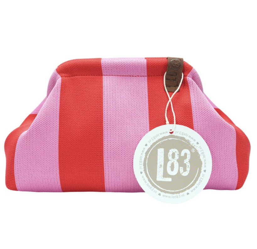 Sac clap ligné rose rouge