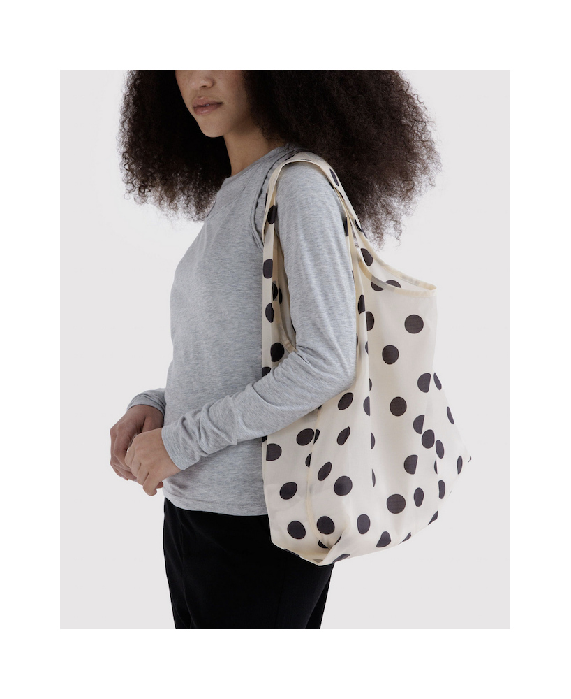 Sac réutilisable blanc pois noirs
