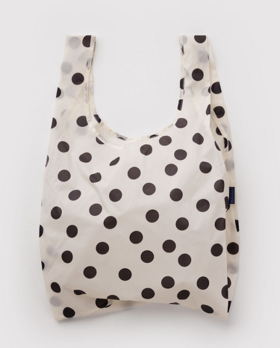 Sac réutilisable blanc pois noirs
