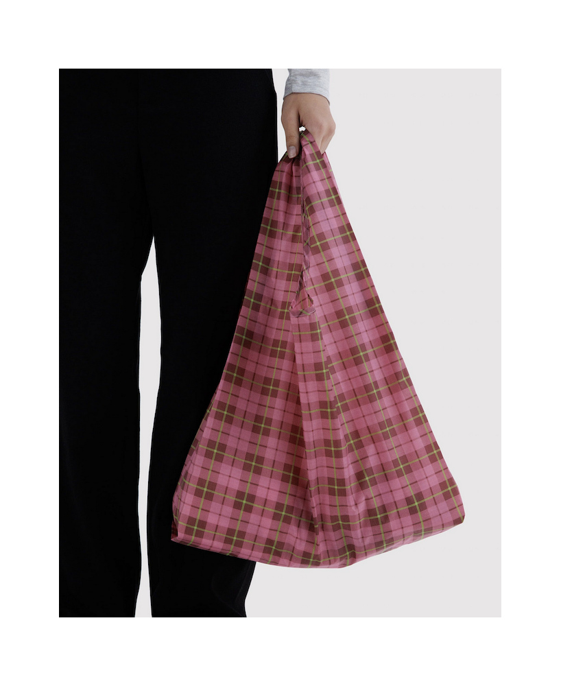 Sac réutilisable Tartan rose