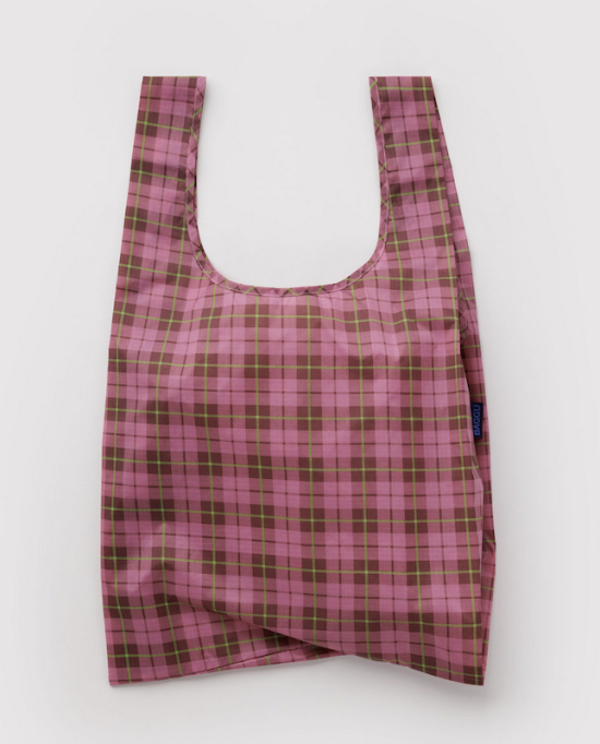 Sac réutilisable Tartan rose