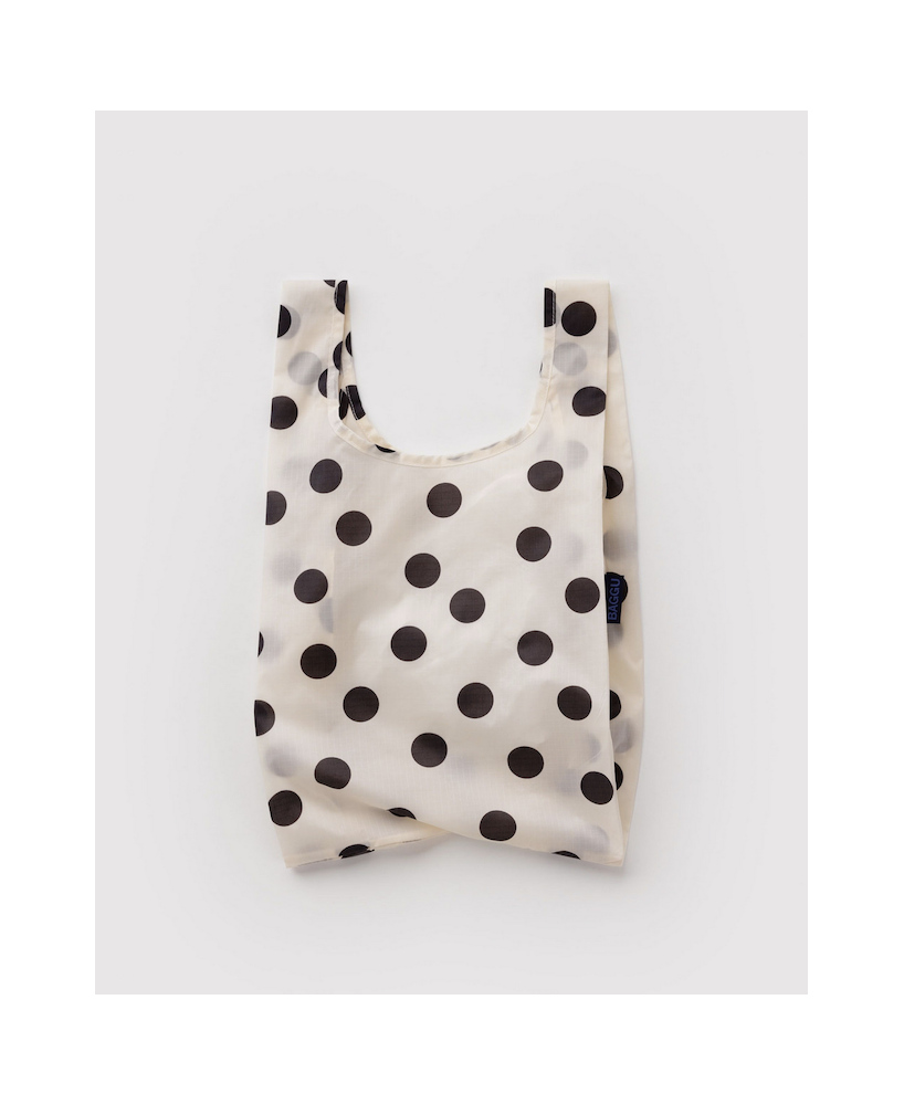 Petit sac réutilisable blanc pois noirs