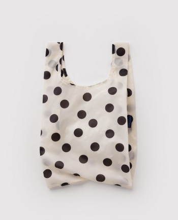 Petit sac réutilisable blanc pois noirs