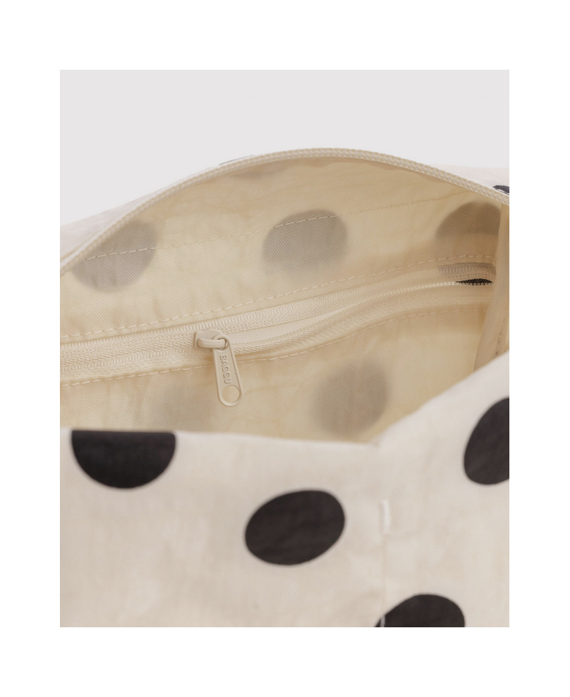 Trousse blanche pois noirs
