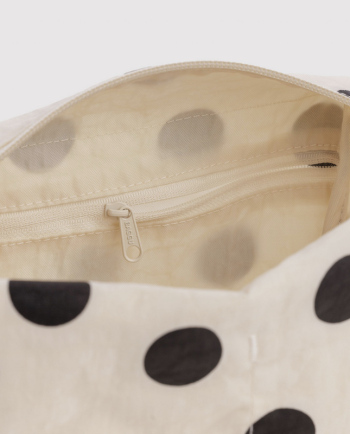 Trousse blanche pois noirs