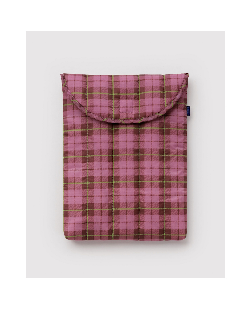 Housse d'ordinateur matelassée 13'' tartan rose