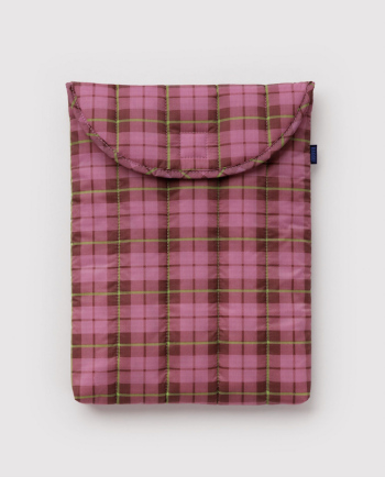 Housse d'ordinateur matelassée 13'' tartan rose