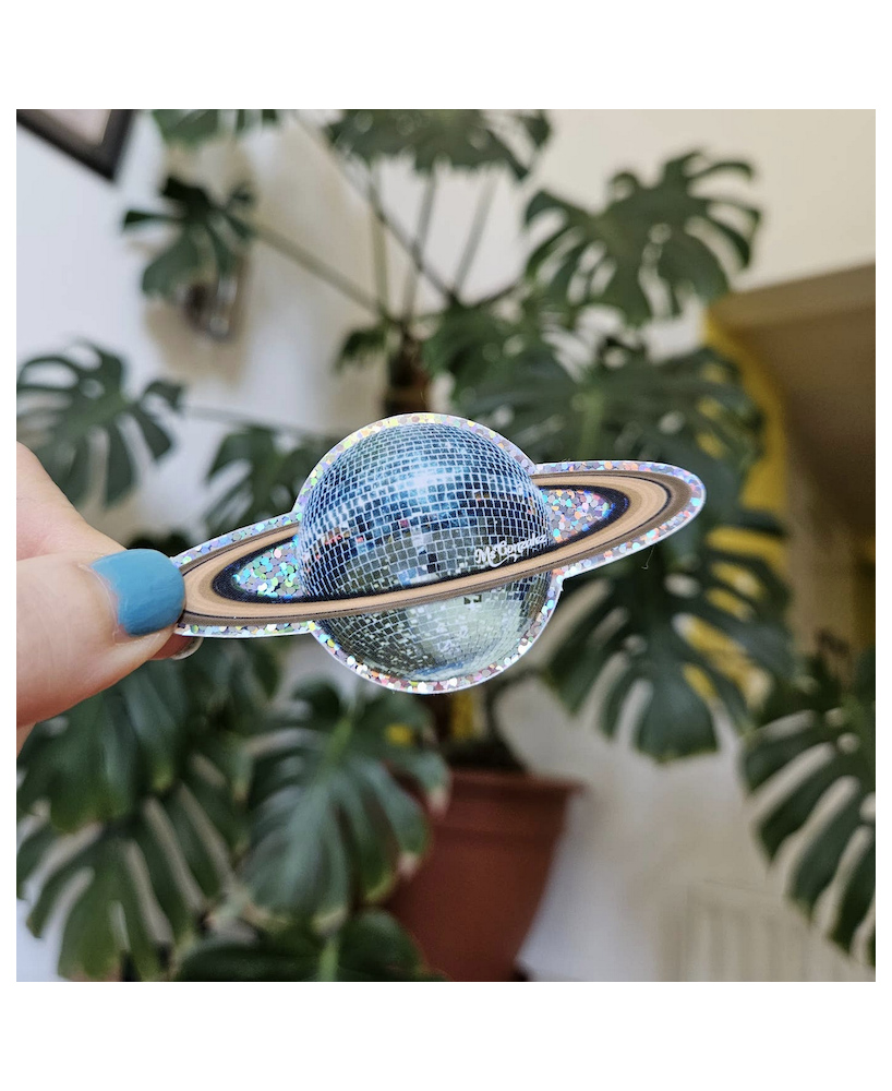 Sticker boule à facettes Saturne
