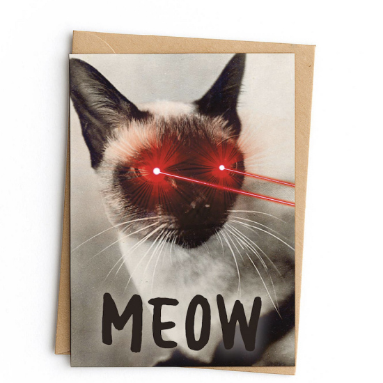 Carte Chat yeux laser