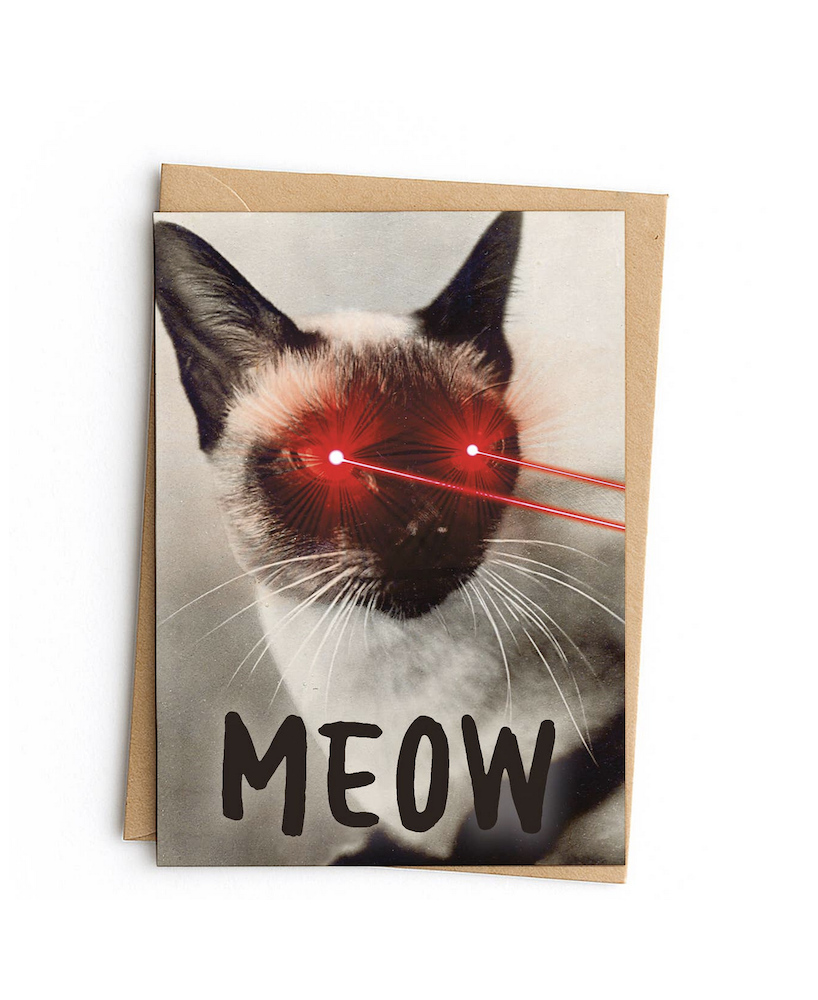 Carte Chat yeux laser