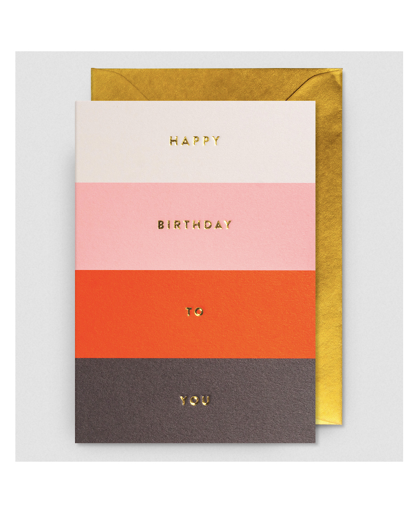 Carte Happy birthday to you lignes