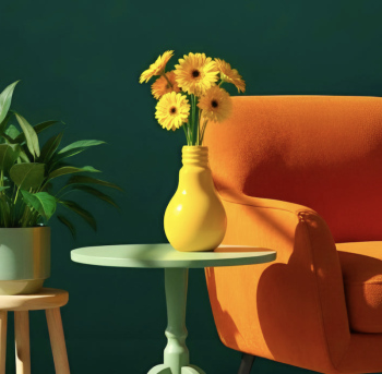 Vase Ampoule jaune