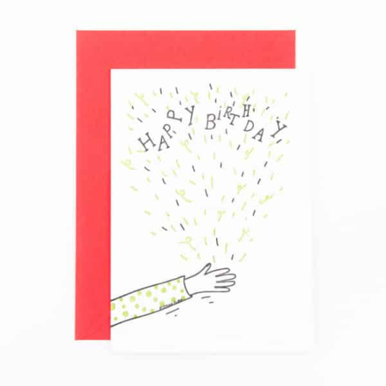 Carte Happy birthday confettis