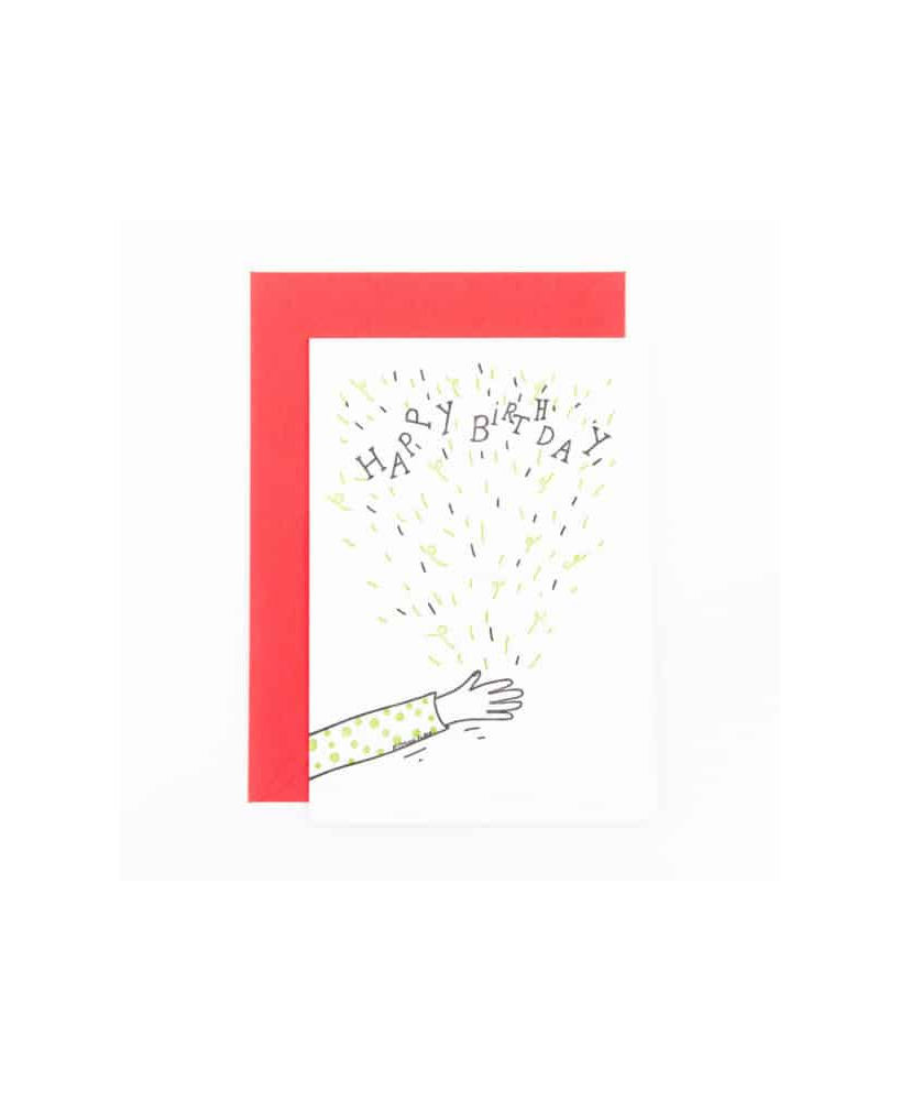 Carte Happy birthday confettis