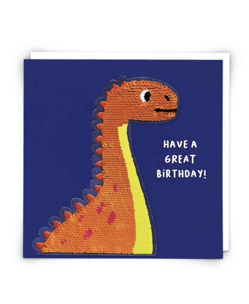Carte sequins Dinosaure