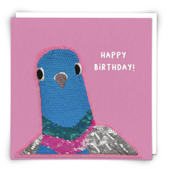 Carte sequins Pigeon
