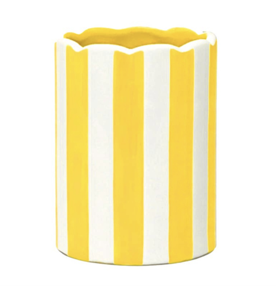 Petit vase ligné jaune