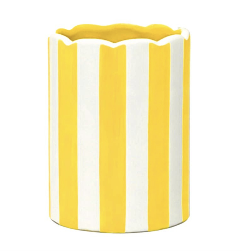 Petit vase ligné jaune