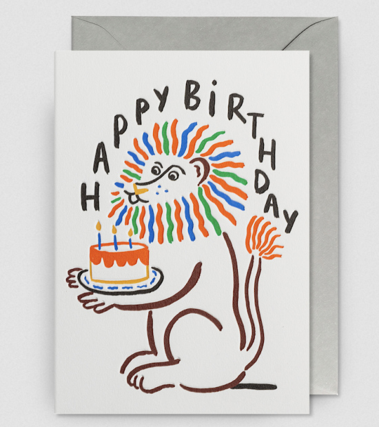 Carte Happy birthday Lion