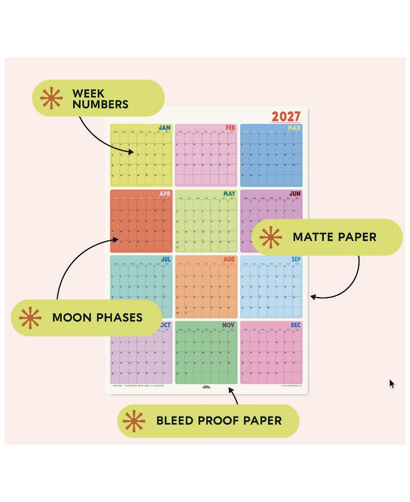 Poster Planner 2027 multicolore