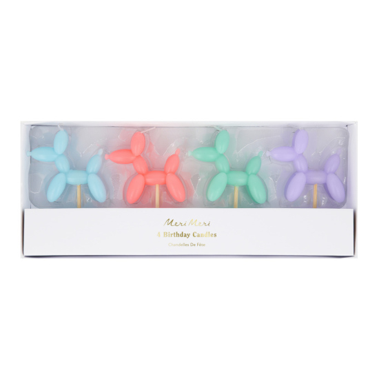 Set 4 bougies Chiens ballon