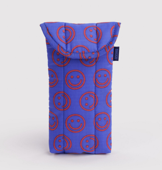 Etui de lunettes matelassé Smileys rouges