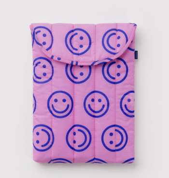 Housse d'ordinateur matelassée 16" Smileys bleus