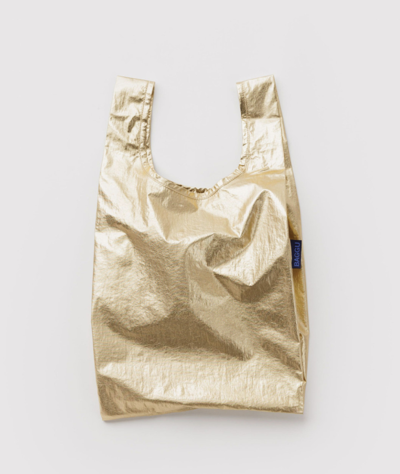 Petit sac réutilisable métal or