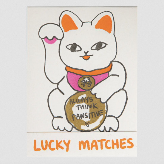 Pochette d'allumettes Good luck cat