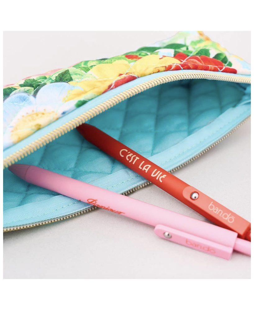 Plumier tissu fleuri