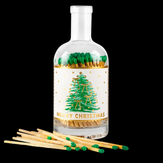 Bouteille d'allumettes Sapin de Noël