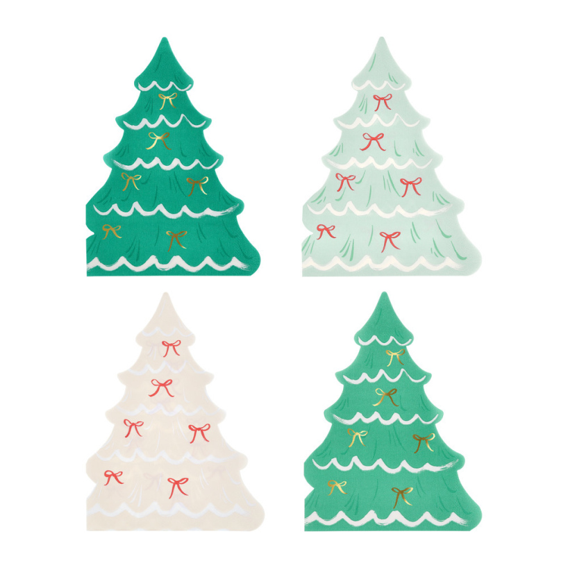 Serviettes Sapins de Noël noeuds Meri Meri