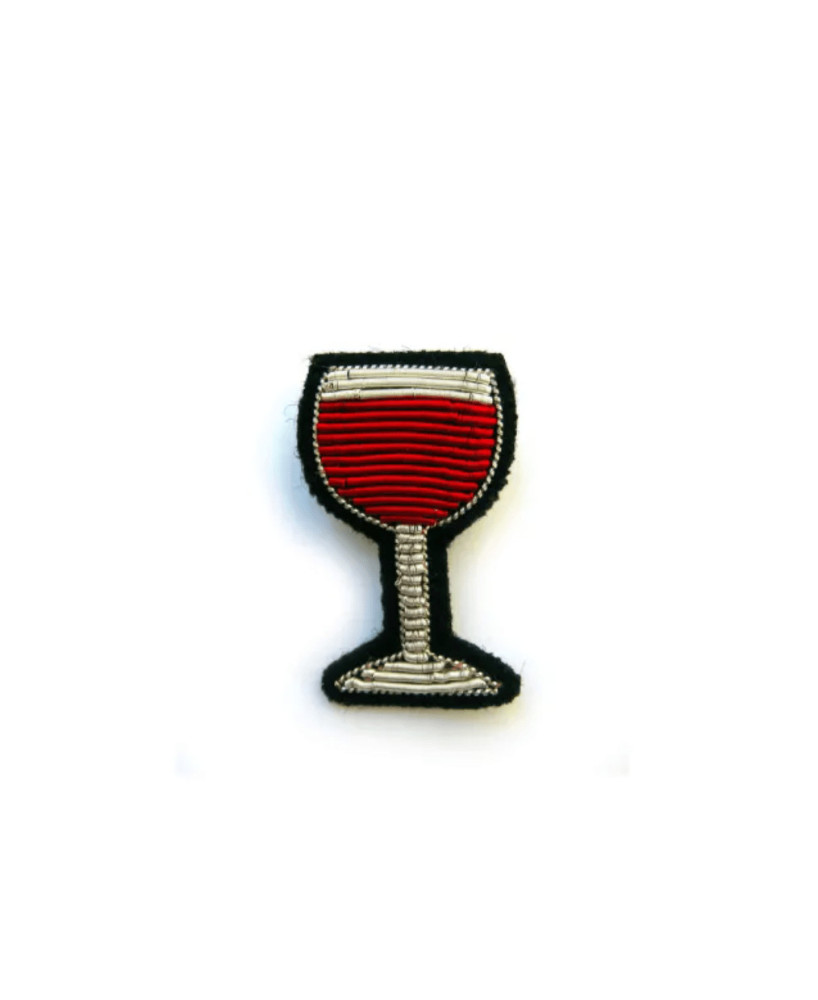 Broche brodée petit verre de vin Macon&Lesquoy