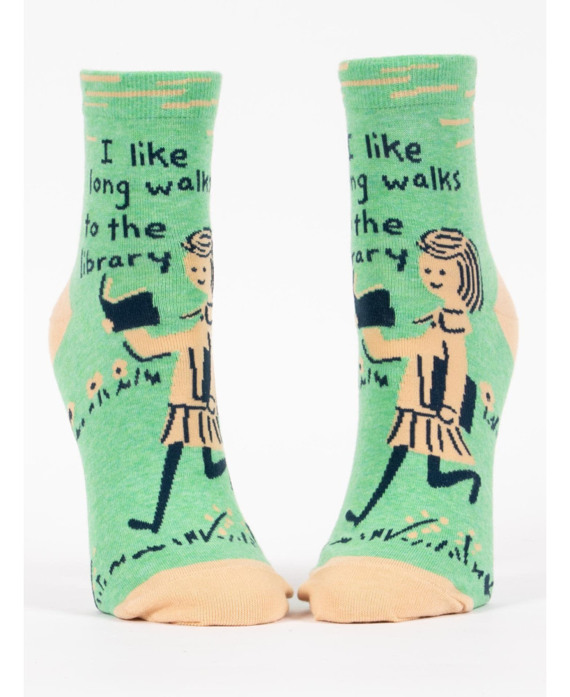 Chaussettes I like long walks to the library