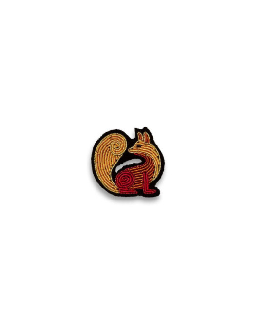 Broche brodée Renard Macon&Lesquoy