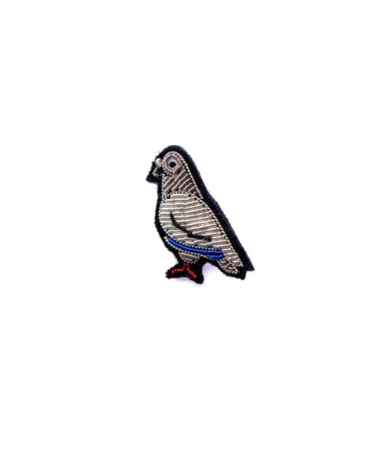 Broche brodée Pigeon Macon&Lesquoy